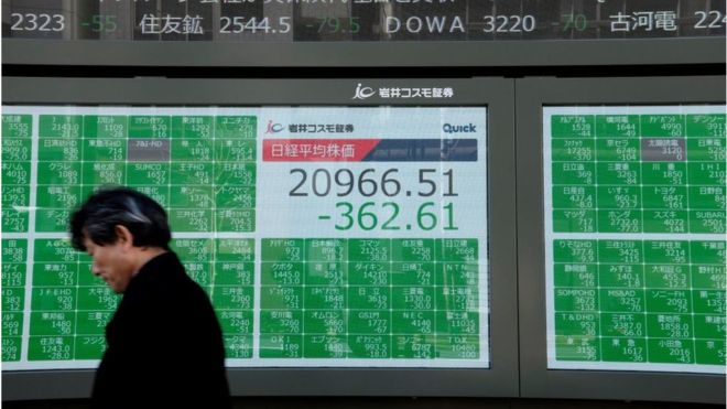 Asian Stock Markets Tumble after Oil Prices Crash