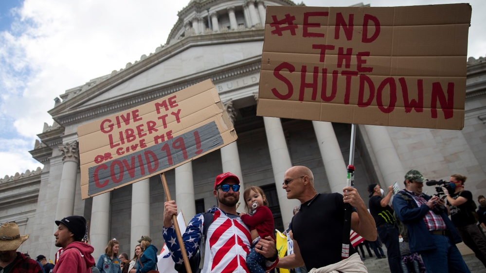 Protests In Washington, Colorado Against US Coronavirus Curbs