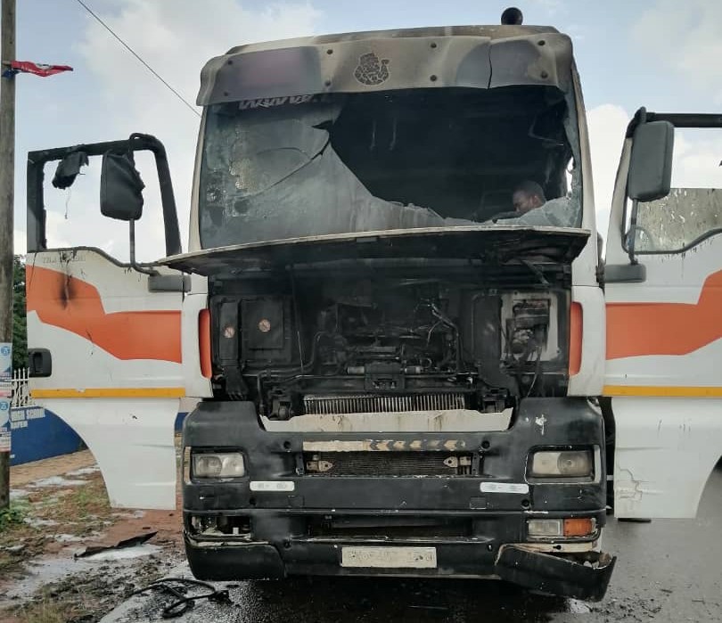 Gas Tanker Truck Catches Fire in Akuapem Mampong