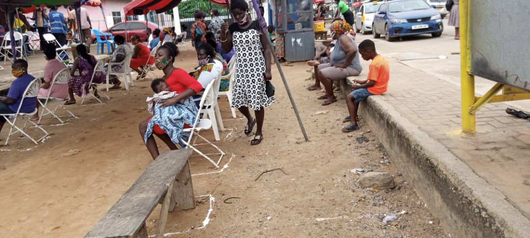 Voter Registration: Applicants Come To Registration Center with Their Children without Nose Mask