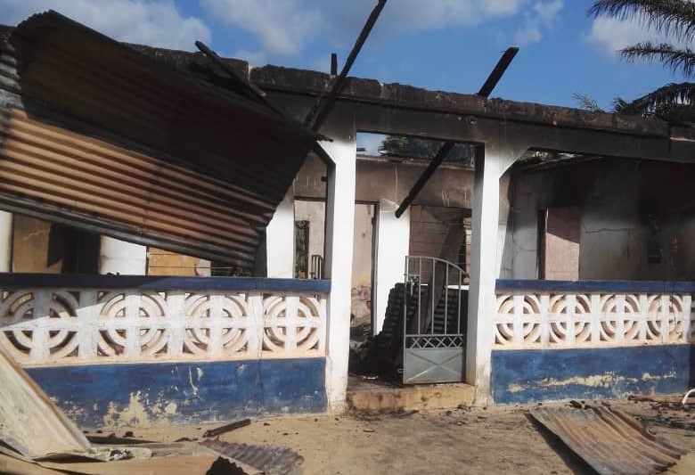 Fire Guts Two-Bedroom House in Akyem Akropong