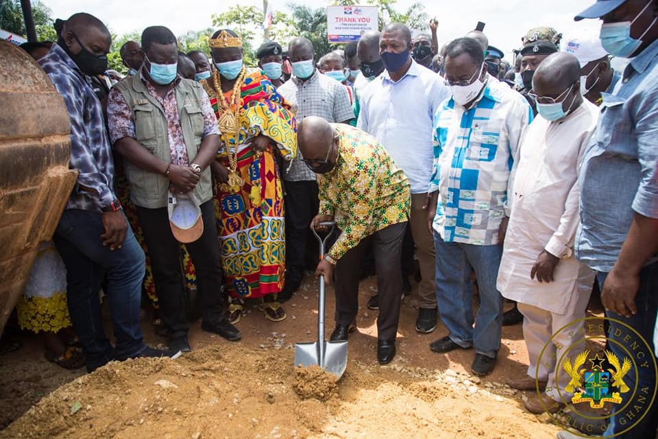 Akufo-Addo Cuts Sod For $116 Million Enchi-Elubo Road; Inspects Dadieso Roads Project