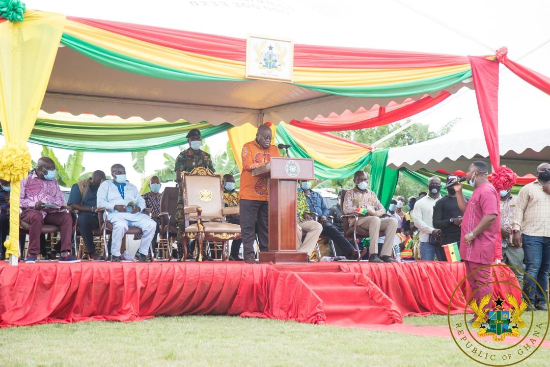 Akufo-Addo Cuts Sod For $116 Million Enchi-Elubo Road; Inspects Dadieso Roads Project