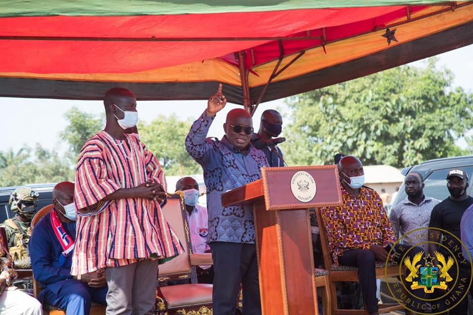 Akufo-Addo Commissions 64km Kete Krachi – Dodiokope Road; Inspects 15km Kete Krachi Town Roads