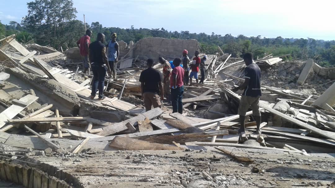 Breaking News: Dozen Fear Dead after Uncompleted Church Building Collapse in Akyem Batabi