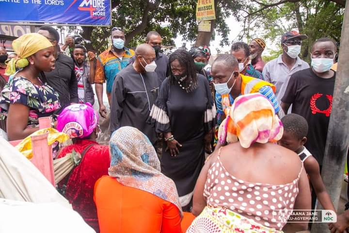 Prof. Jane Opoku Agyemang Visits Victims of Odawna Market Fire Outbreak