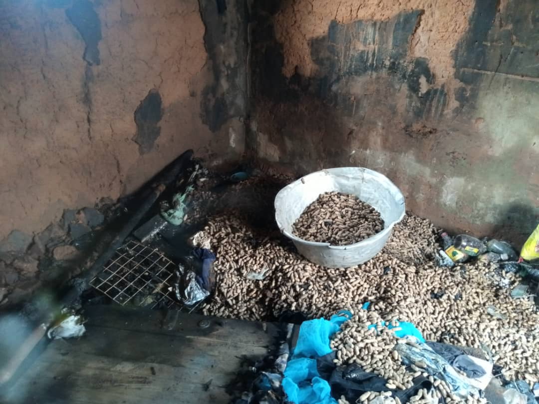 Afram Plains: Fire Guts House, Consumes 2 Bags of Groundnuts, a Bag of Pepper other Items