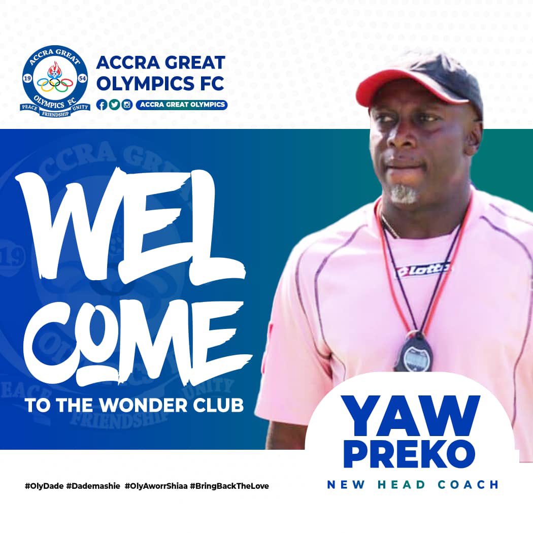 Official: Great Olympics Appoints Yaw Preko As The New Head Coach