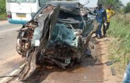 E/R: Toyota Saloon Car Crashes Head-On With Truck in Asaman Tamfoe, One in Critical Condition