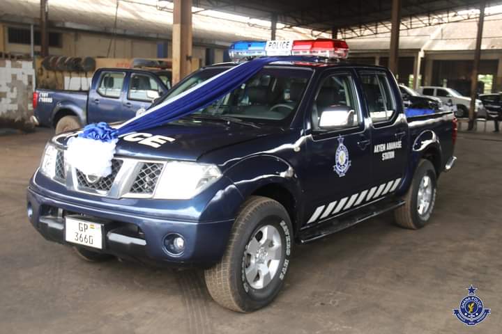 J. A Biney Repairs Broken Down Police Vehicle for Akyem Anamase Police