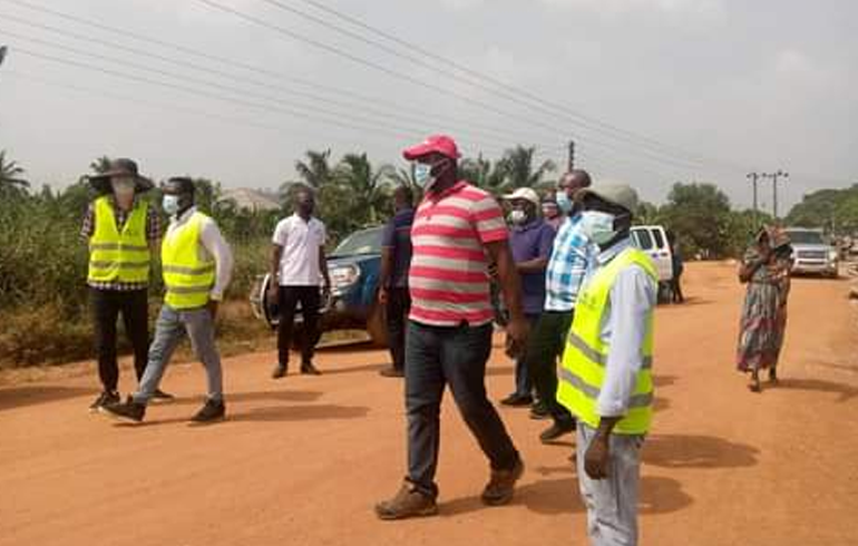 Hon. Isaac Kwame Asiamah Inspects Ongoing Road Projects In His Constituency