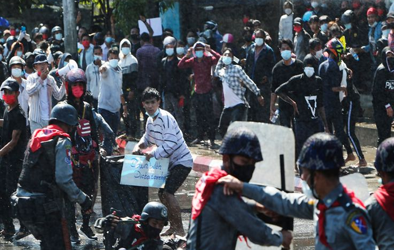 Myanmar Coup: Police Fire Rubber Bullets As Protesters Defy Ban