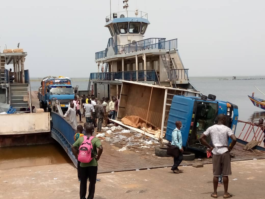 Kia Truck Crushes on Afram Plains Pontoon