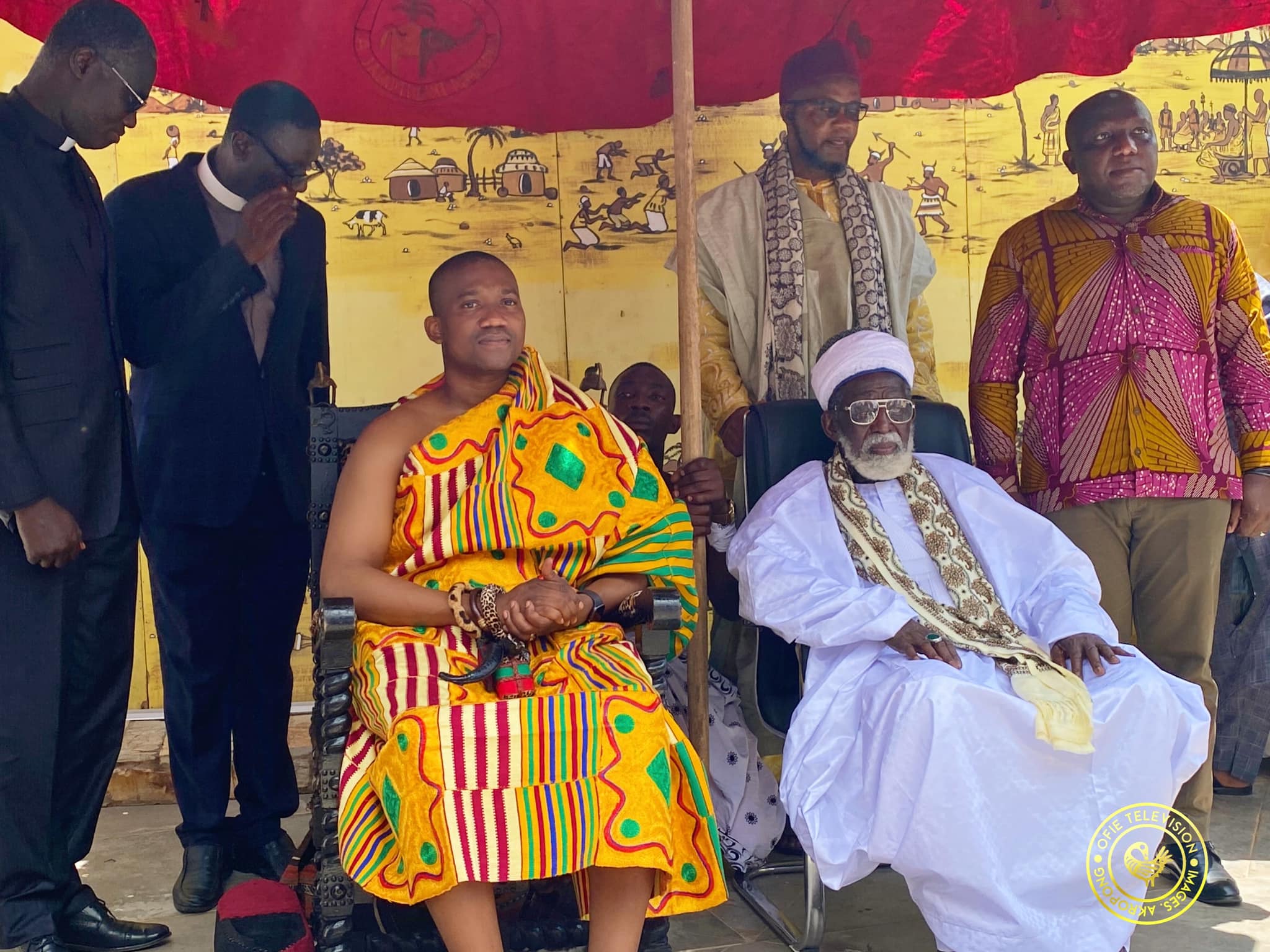 Okuapehene Welcomes Chief Imam with Colorful Traditional Durbar