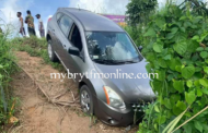 Akyem Tafo: Female Driver Crashes After Attempt To Avoid Running Over Motor Rider And Pillion Involved In Accident