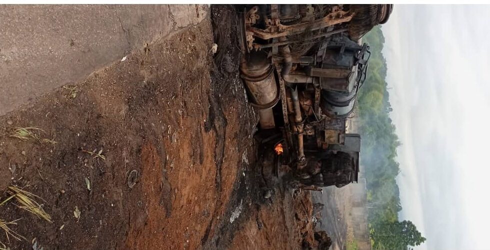 Fuel Tanker Catches Fire on Accra-Kumasi Highway