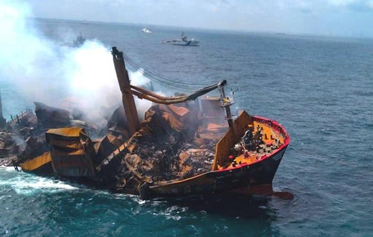 Fears Of Environmental Disaster As Oil-Laden Ship Sinks Off Sri Lanka