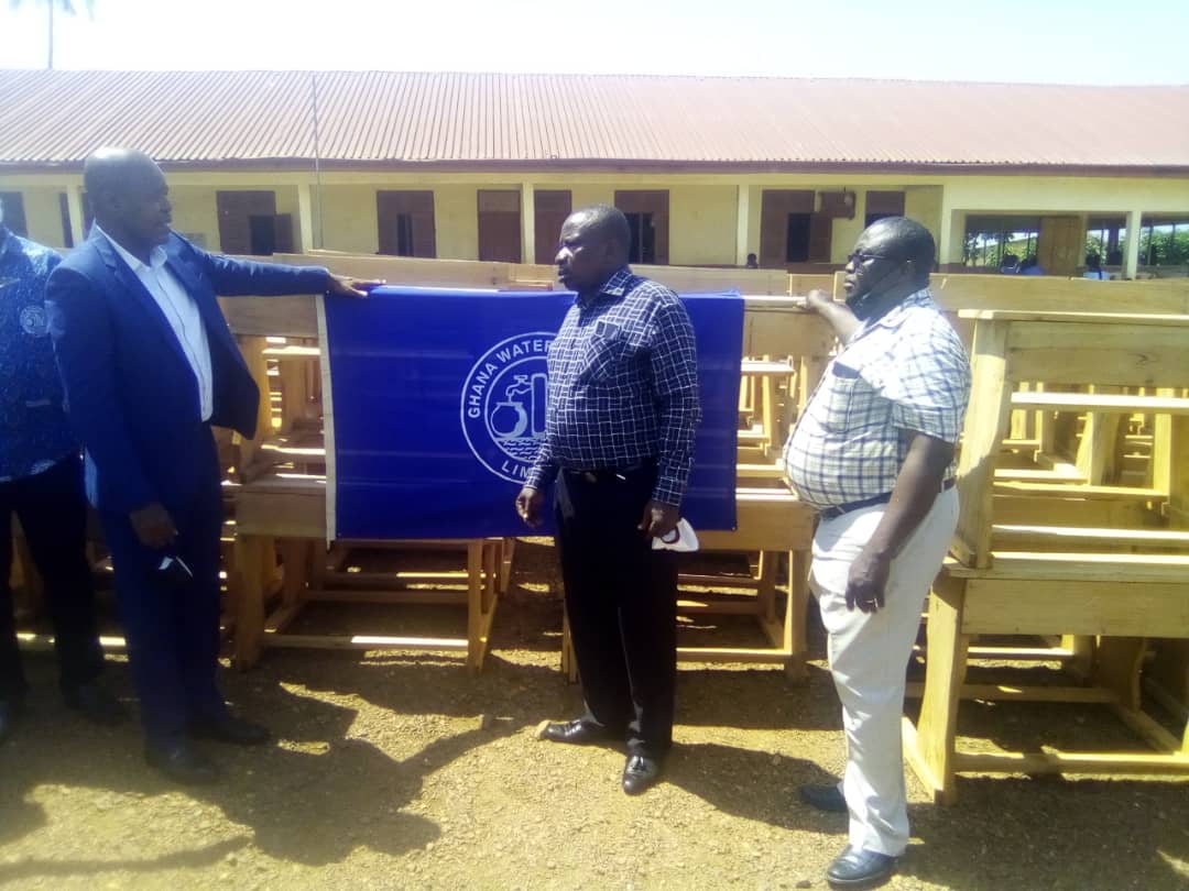 E/R: GWCL Donates 100 Dual Desks to Manya Krobo Education Directorate