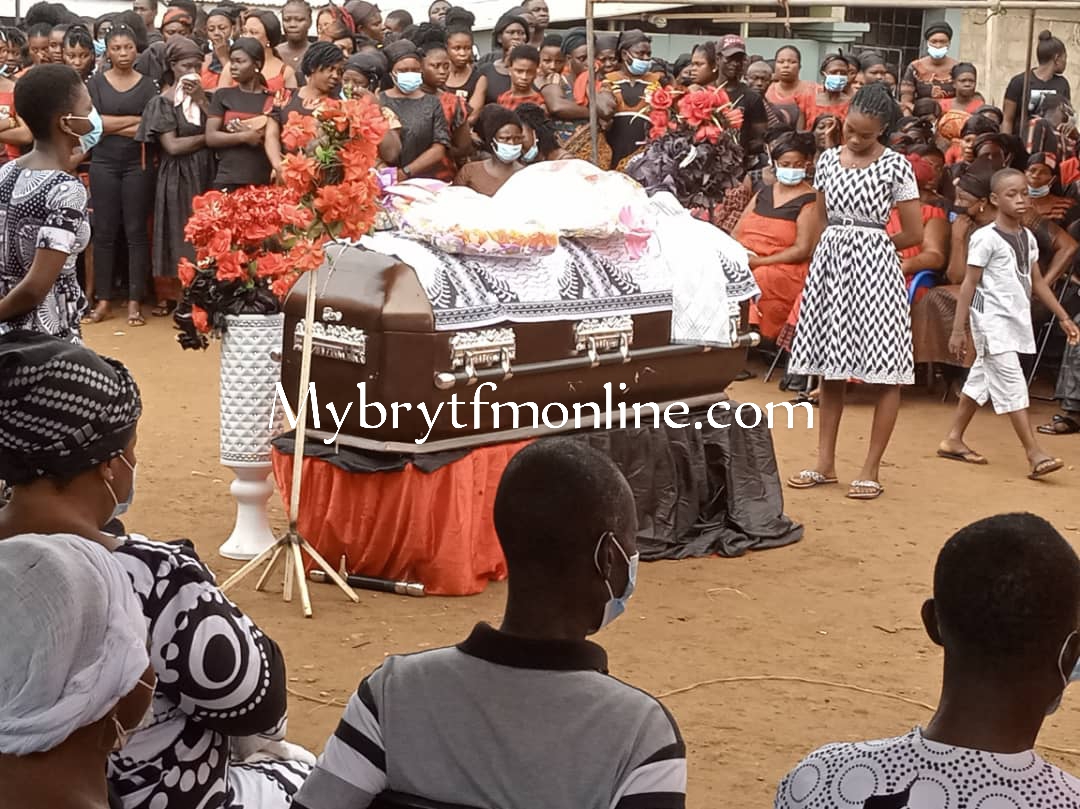 Bibiani: Tears Flow As a Woman Murdered By Husband Buried