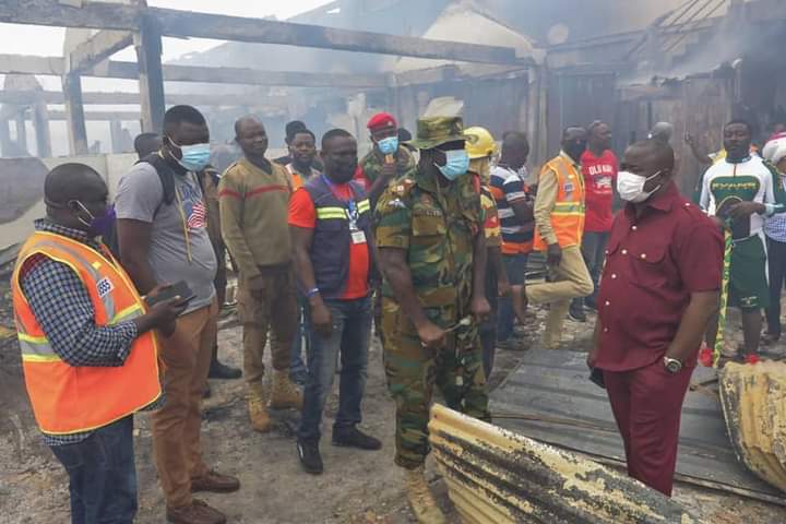 Oda MP, Queenmother and Regional Fire Officer Visit burnt Oda market