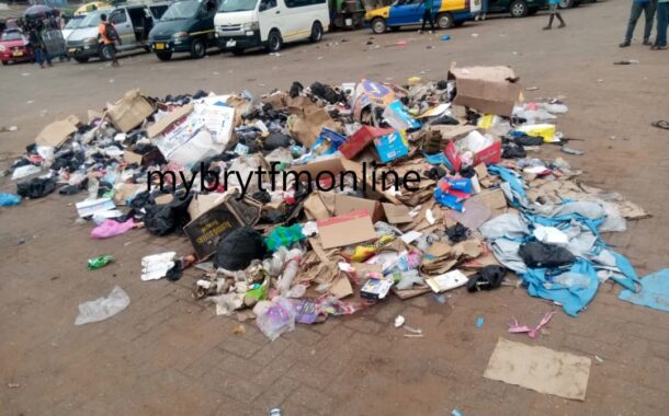 Koforidua: Refuse Left Uncollected at Lorry Terminal for Weeks