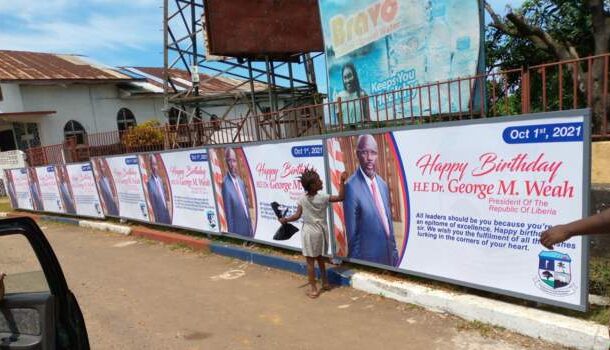 Liberian Leader's Birthday Billboards Line Streets