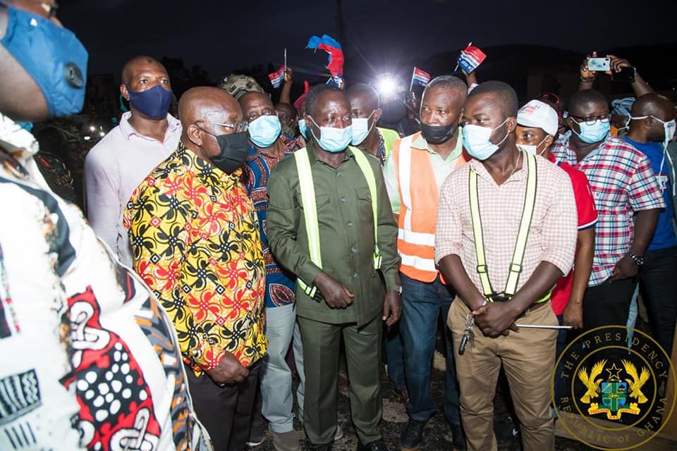 President inspects Anwiankwanta-Obuasi Road project