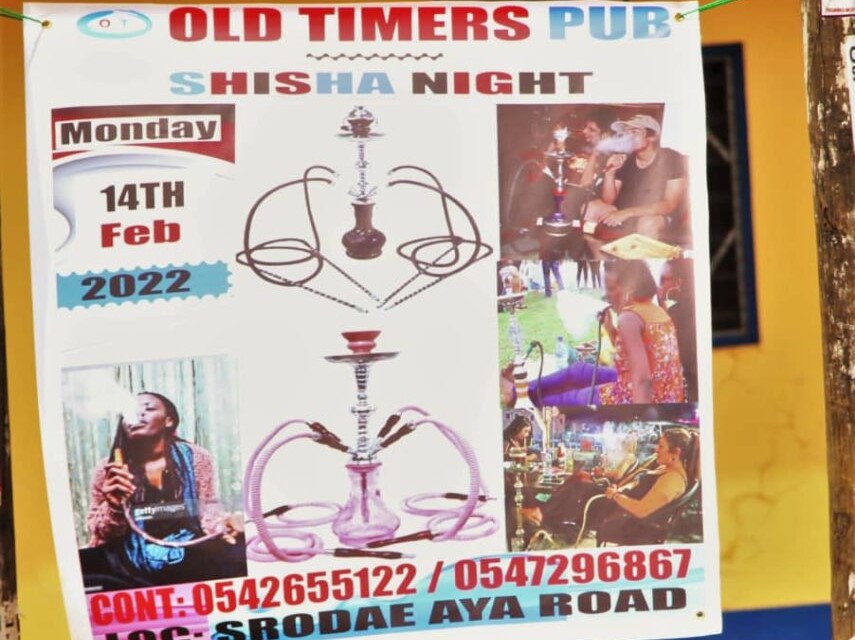 Shisha Smoking Party Banner Hoisted In Koforidua Removed After Bryt FM Report