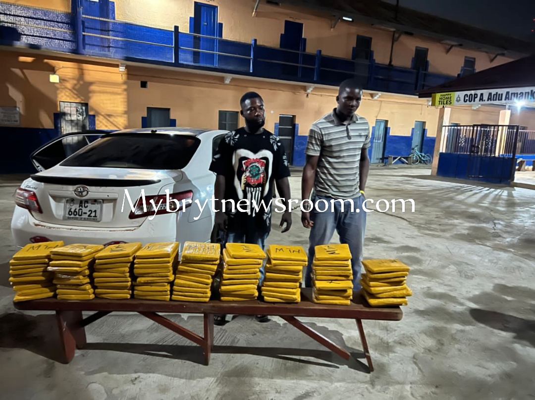 Koforidua: 2 Arrested with 88 Parcels of Marijuana Inscribed 