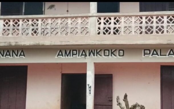 C/R: Chaos as Armed Men Vandalize Agona Nyarkrom Palace, Chiefs and Elders Flee