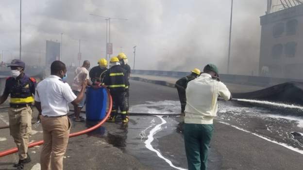 Gridlock in Lagos after Market Fire under Key Bridge