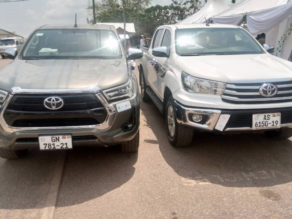 Chairman A G Donates 2 Vehicles To Obuasi Divisional Police Command