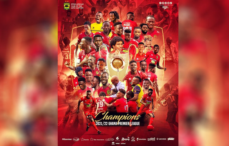 Ghanaian Giants Asante Kotoko Wins 2021/22 Ghana Premier League Title With Three Games To Spare