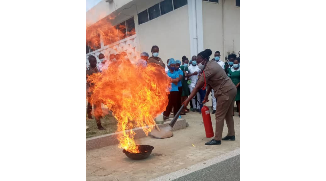 Staff of Eastern Regional Hospital Trained on Basic Firefighting Techniques