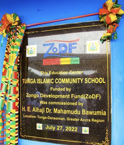 Zongo Development Fund: Vice President Launches Tunga Islamic Community School At Dansoman