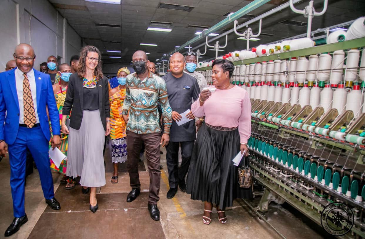 V/R: British High Commissioner To Ghana Visit Volta Star Textiles Limited At Juapong