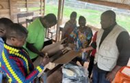 Oti Region: John Dumelo Distributes Farm Boots And Cutlasses To Farmers