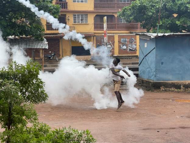 Smoke and Tear Gas As Sierra Leone Protests Continue