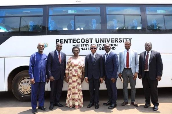 Pentecost University Takes Delivery Of A Bus From Education Ministry