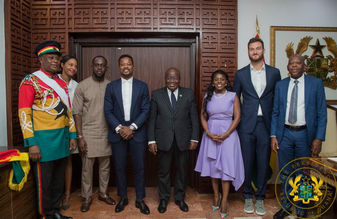 Manchester United Legend Patrice Evra Meets Ghana President Akufo Addo