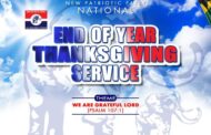 NPP Holds Thanksgiving Service On Thursday December 29