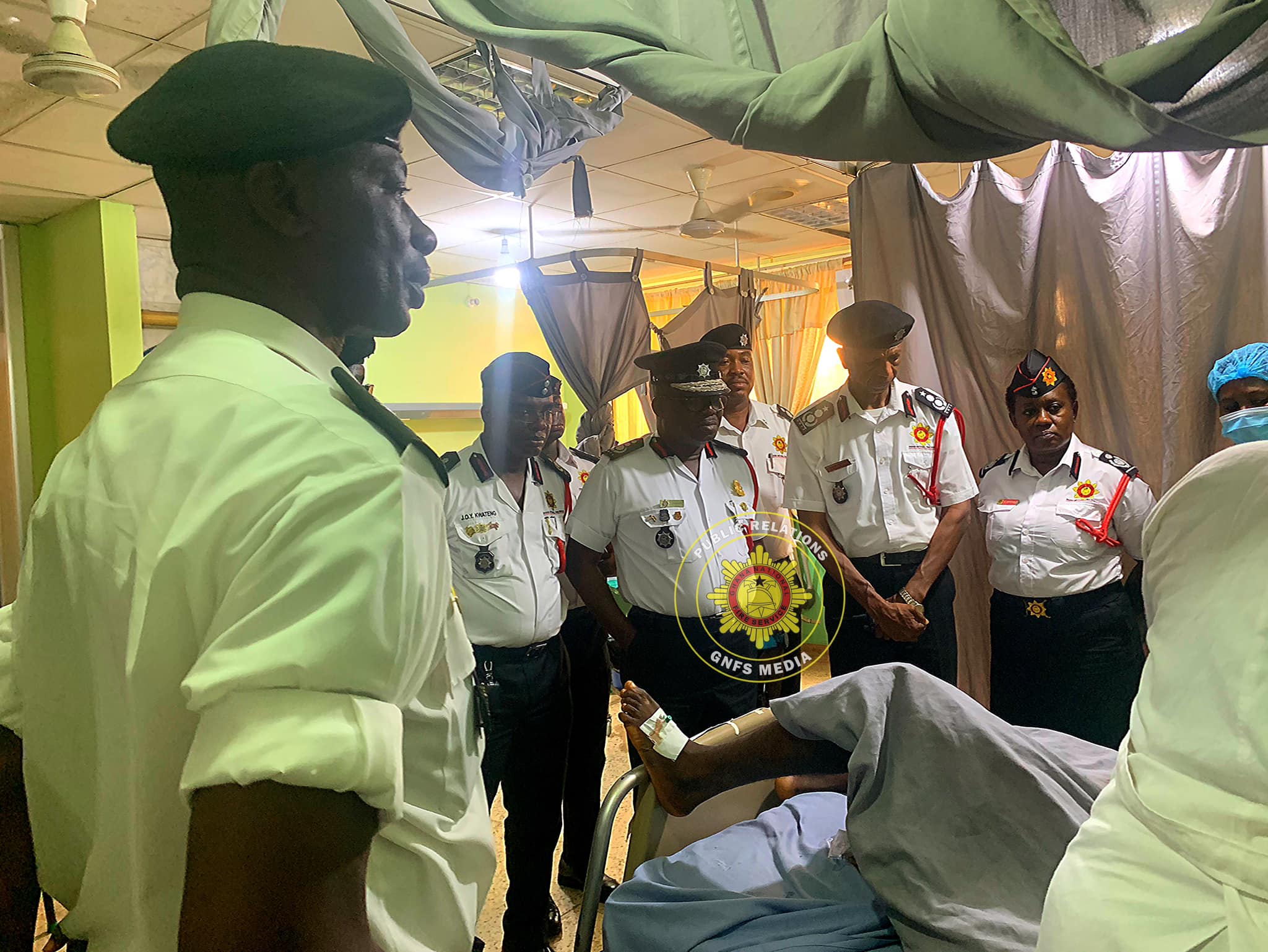 Chief Fire Officer Visits Injured Personnel In Takoradi Fire Outbreak