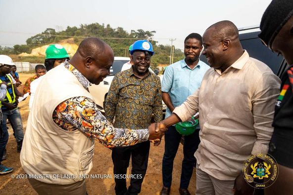 Lands Minister,Minerals Commission Board Chair Inspects Appiatse Reconstruction Project