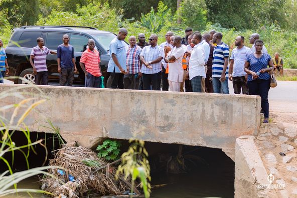 A/R: Minister, Others Inspect Geotechnical Works At The Atafoa Bridge