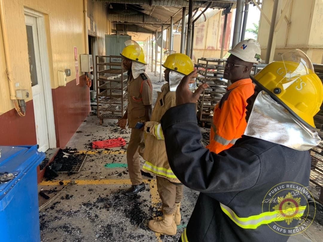 Fire Officers Visit Newmont Mines Laboratory After Fire Outbreak