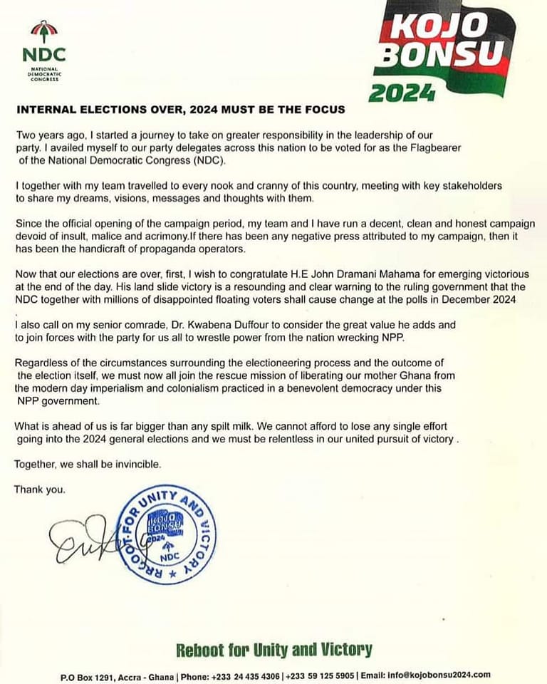 Aftermath Of NDC Primaries Let’s Focus On 2024 Elections Kojo Bonsu