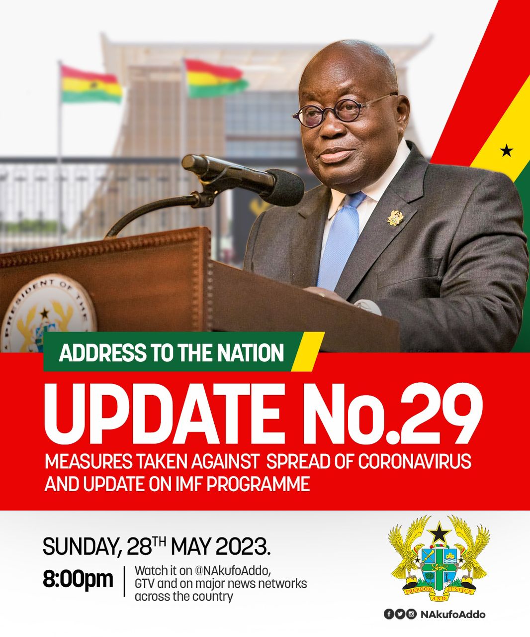 Akufo-Addo To Update Ghanaians On COVID-19, IMF Programme On Sunday