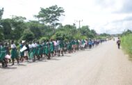 E/R: Teenage Girls In Akyemansa March To Protest Against High Cost Of Sanitary Pad