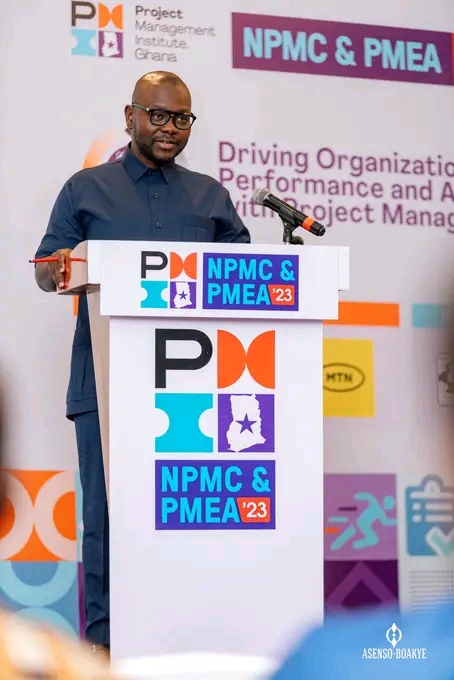 Asenso Boakye Addresses Participants At 2023 National Project Management Conference and Project Management Excellence Awards