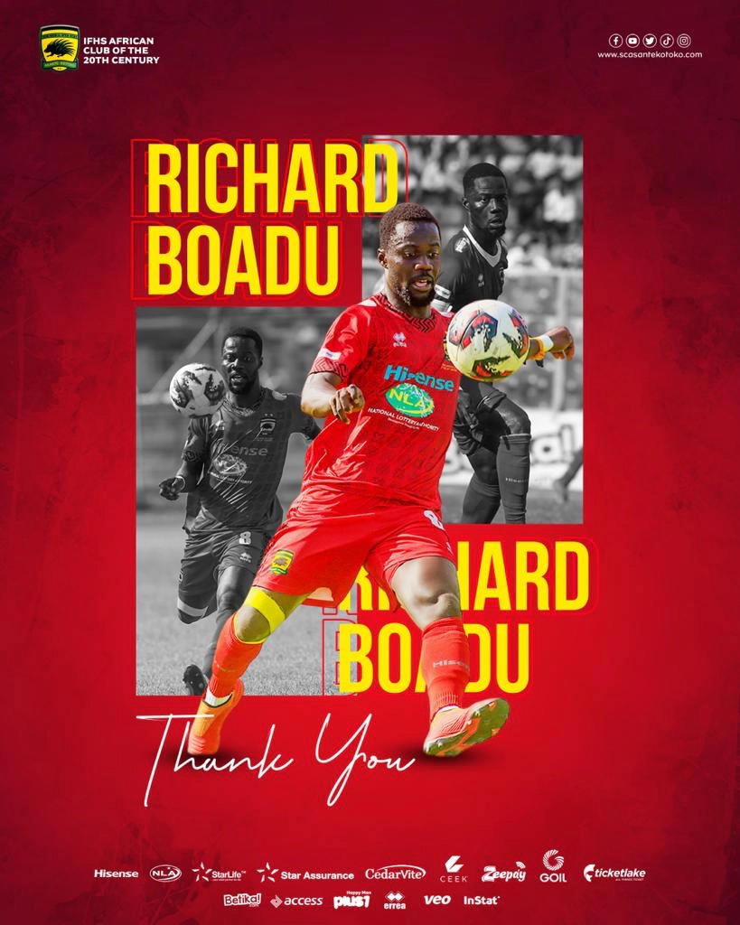 Ghanaian Giants Asante Kotoko Announce Transfer Of Captain Richard Boadu To Libyan Club Al Ahly SC